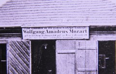 Mozart Wolfgang Amadeus Garden Shed Freihaus Wieden Old Glass Picture 8.5 x 10 cm