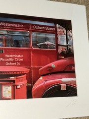 VTG ‘05 Signed JUREK NEMS 7.5”Photograph RED BUS WESTMINSTER COVENT GARDEN 10”Sq