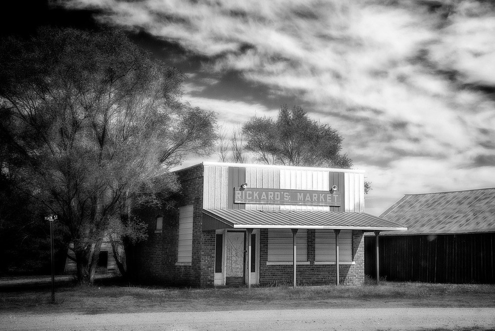 Fine Art Photography, 8×12, Black and White print, Rickard’s Market, Nebraska