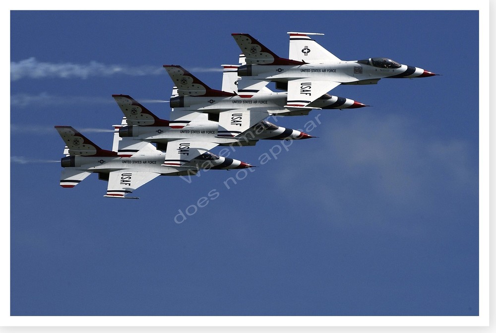 USAF Air Force Thunderbirds Tight Aerial Formation Silver Halide Photo