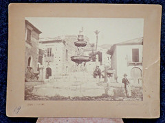 Antique Taormina Sicily Photo Fontana del Duomo Louis C Tiffany Collection Stamp