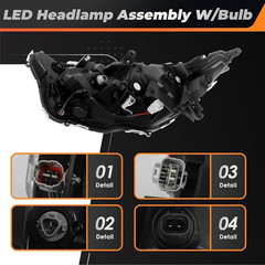 Right Headlight Assembly Compatible with R-A-V-Four 2019-2023 | Front Projector