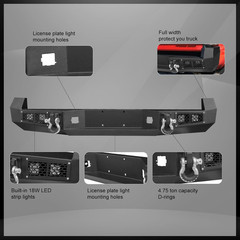 Steel Rear Bumper Fits for 2005 2006 2007 2008 2009 2010 2011 2012 2013 2014 201