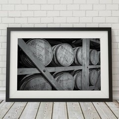 Bourbon Barrels Wall Art, Distillery Photo Print, Whiskey Art, Man Cave Decor