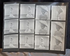 NEWLY FOUND! Hendrickson PHOTO Contact Sheet Proof JULIET PROWSE IN GOWN & HAT