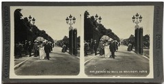 France Paris Entrance Bois de Boulogne c1900 Stereo Photo Vintage Tirage Original