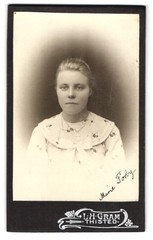 Photograph L. H. Gram, Thisted, Marie Förly with Cross Pendant CDV / Cabinet Photo