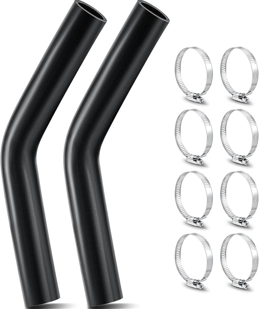2 Pcs Gasoline Fuel Filler Neck Hose with 8 Clamp Setes 1 1/2 Inch 45 Degree