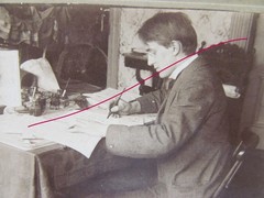 Otto Herz Musician In His Room At Table Original Historical Large Photo