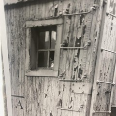 Weathered Railroad Caboose Corner 4×5 Black White Glossy Photograph Original