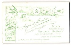 Photograph August Marten, Seesen, Bahnhofstr., plate camera and monogram of