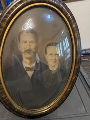 Cindy Cash Owned | Antique Oval Bubble Glass Portrait of Branson Family 16 x 26″