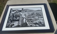 Winnie off the coast of Cannes Helmut Newton Pigment Print Framed COA