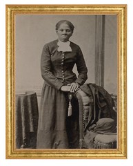 Harriet Tubman Photograph in a Aged Gold Frame