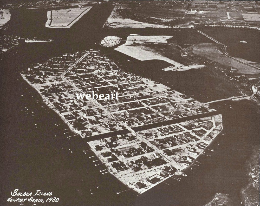 NEWPORT BEACH Aerial BALBOA LIDO 1930’s Photo Print 970 11″ x 14″