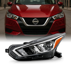 – for 2020 2023 Nissan Versa S/SV Headlight | Halogen Type Headlamp OE Style Chr