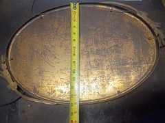 Antique Portrait Convex Bubble Glass Oval Frame Ornate Metal Early 1900s