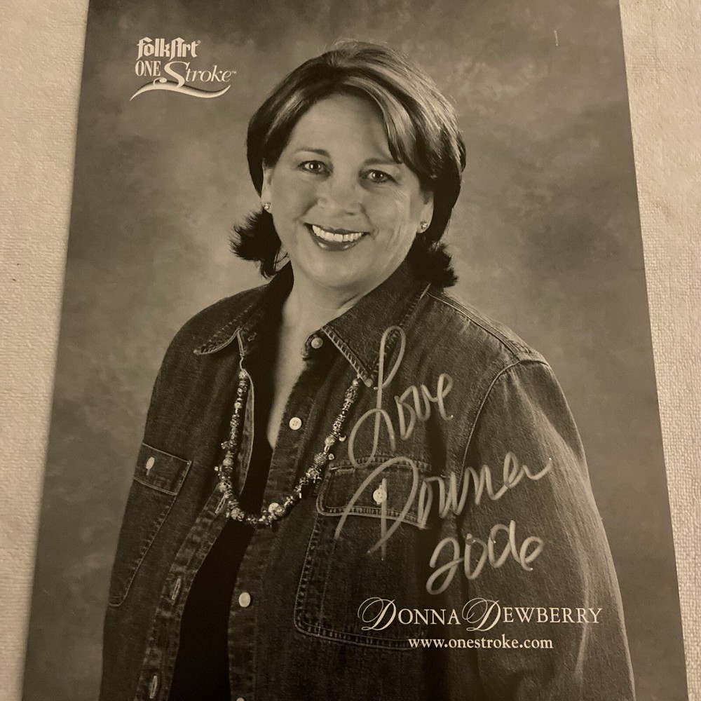 One Stroke Donna Dewberry Signed 8.5” X 11” Photograph Folk Art