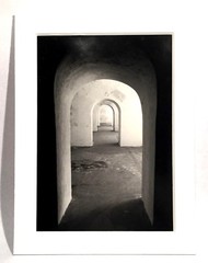 VINTAGE BLACK AND WHITE ARCHED DOORWAY INTERIOR STUDY PHOTOGRAPH