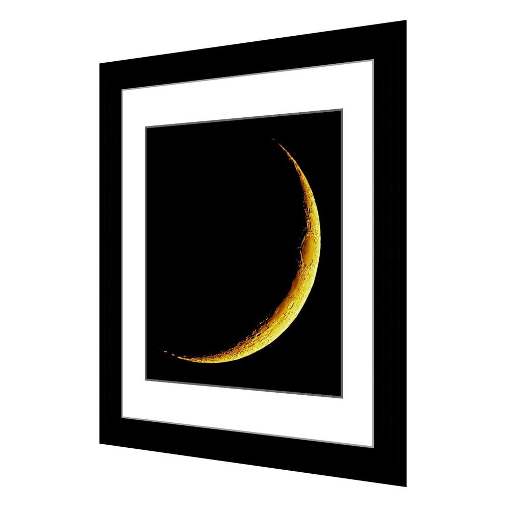 Wall Decor, 8×10 inch 7 Percent Full Moon (Yellow Waxing Crescent) Print M6907