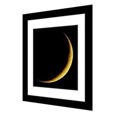 Wall Decor, 8×10 inch 7 Percent Full Moon (Yellow Waxing Crescent) Print M6907