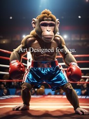 Digital Image Picture Photo Wallpaper Background, Boxing Monkey