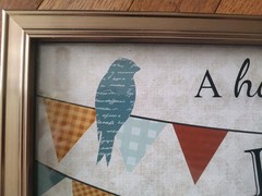 Gold Plastic Framed Birds On Clothesline Clothespins Home Is Made Of Love&Dreams