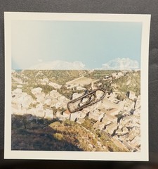 Photo View 1966 Etna Sicily Italy Color Volcano Building Picture Village Town House