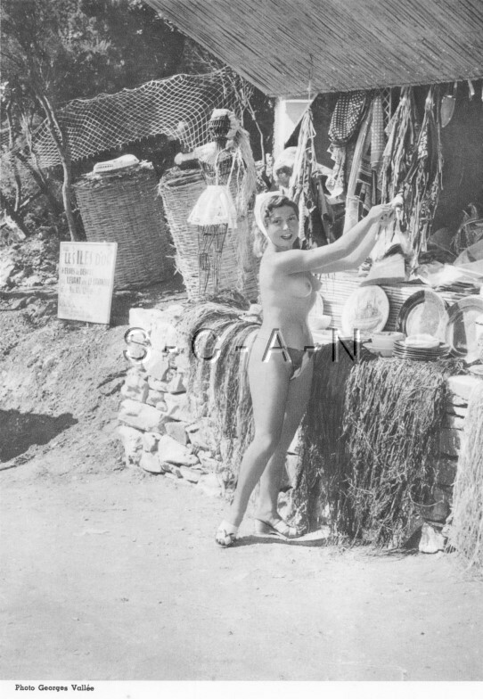 Org French 50s-70s Nude Large (9 x 12) Lithograph- Naturism- Woman- Store- Legs