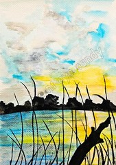Sunrise Over the Water Landscape DIGITAL DOWNLOAD Print at Home Dopamine Decor