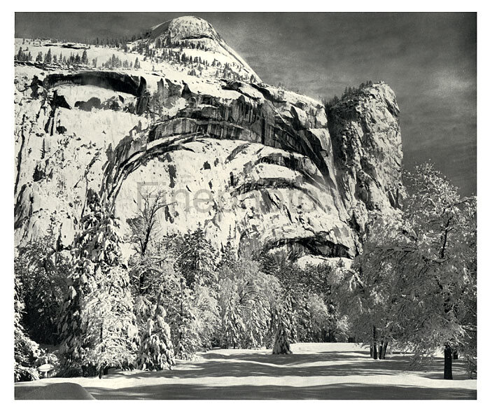 1949 Vintage ANSEL ADAMS Yosemite North Dome Snow Arch KROMEKOTE Photo Engraving