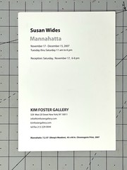 Susan Wides (b. 1955) Art Show Announcement Card 2007 – Manahatta