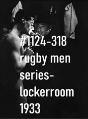 VINTAGE MALE PORTRAIT #1124-318 -rugby men -lockerroom 1933 – free ship usa
