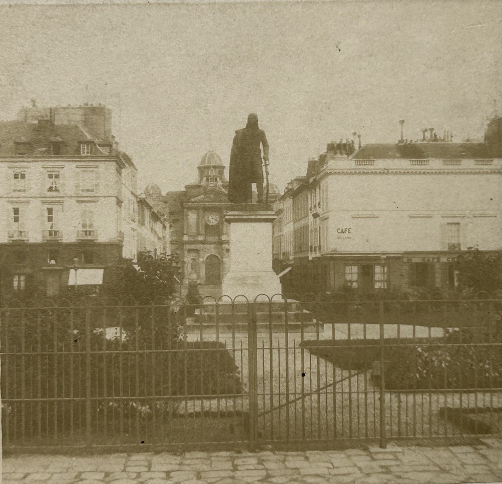 FRANCE La Place Hoche In Versailles c1858 Stereo Photo L. F. Vintage Albumine