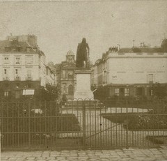FRANCE La Place Hoche In Versailles c1858 Stereo Photo L. F. Vintage Albumine