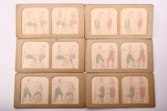 Stereo tissue card set, 6 Colorized views, Fantaisie, Une Querelle, BK