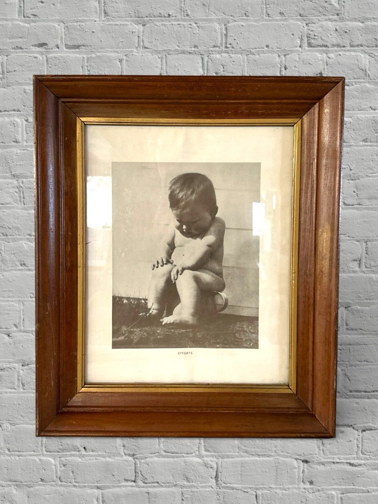 VTG “Efforts” Baby Potty Photo Print – Framed Fits 11×14