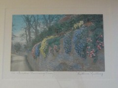Wallace Nutting A Garden Running Over Signed Original Matt and Frame