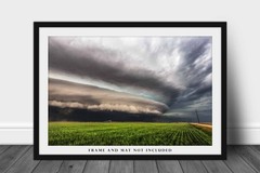 Supercell Thunderstorm Photography Print: Kansas Storm Shelf Cloud Weather Photo
