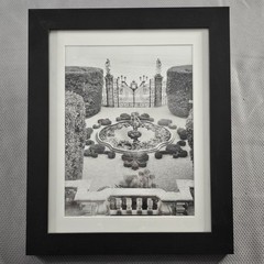 Framed B&W Photo Print Mansion Garden Luxury Real Estate Office 11.8×14.1″ READ⬇