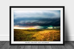 Storm Photography Print: Kansas Supercell Thunderstorm Prairie Western Photo