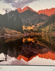 Hedy Signed Fine Art Photo «Maroon Bells» Matted Landscape Colorado Aspen