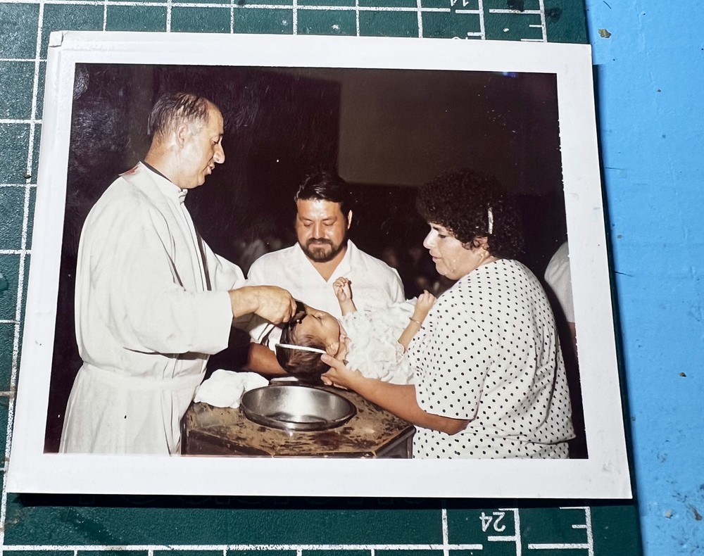 Polaroid Photo of the holy glory that is Baptism perfect polaroid 1970