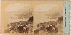 Surroundings Of Roquebrune Landscape Mediterranean c1858 Photo Stereo Albumin Vintage