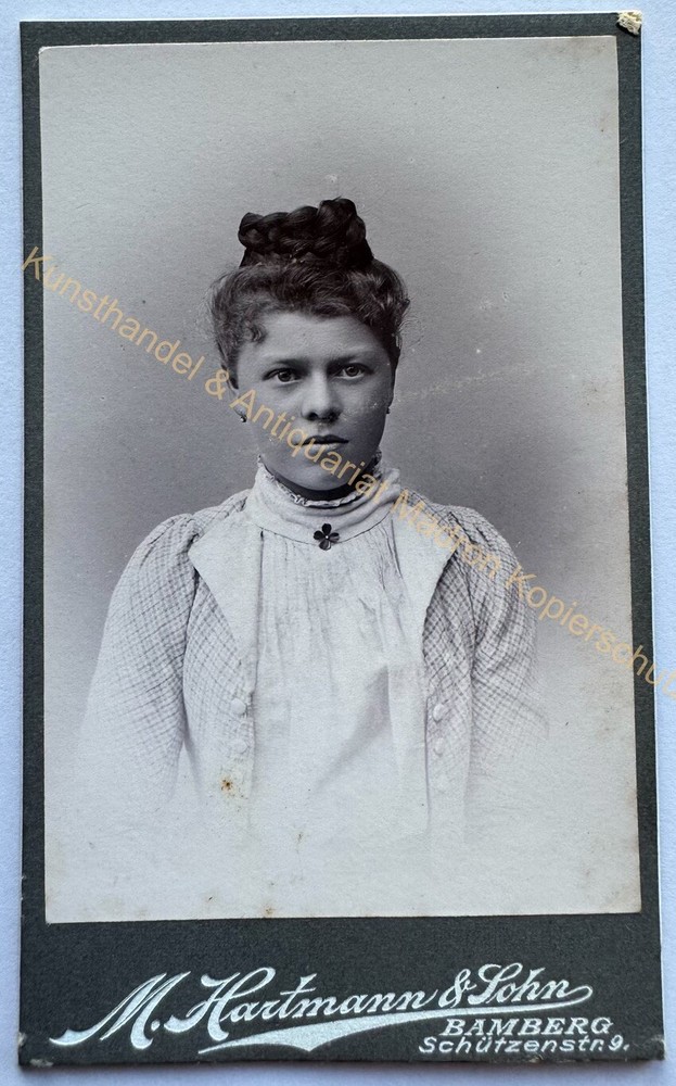 orig. CDV photo photograph old picture woman lady fashion around 1890 Bamberg Hartmann