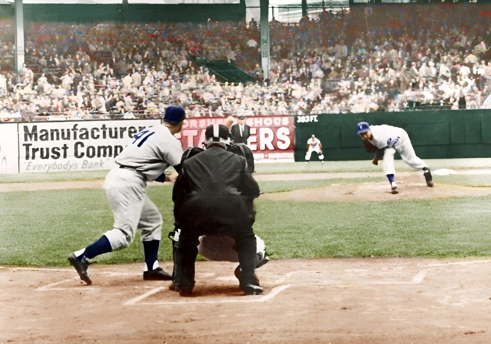 Bob Cerv & Johnny Podres-ebbets-field-new 8×10 Colorized Print-FREE SHIPPING