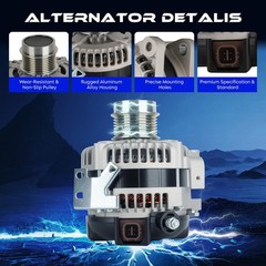 11201 New Alternator L4 2.4L for Toyota RAV4 2006-2008, Automotive Replacemen…