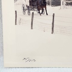 Dick Brown 8×10 Photo Amish Horse & Buggy Winter Signed 75/250 Authentic Country