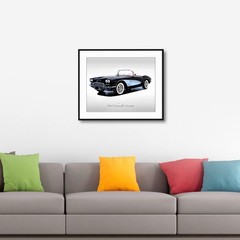 Classic Car – 1961 Chevy Corvette in Tuxedo Black – Muscle Car – Print