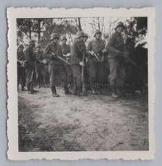 Wehrmacht Soldiers with Rifles France Campaign Occupation 10.1.1942 Photo